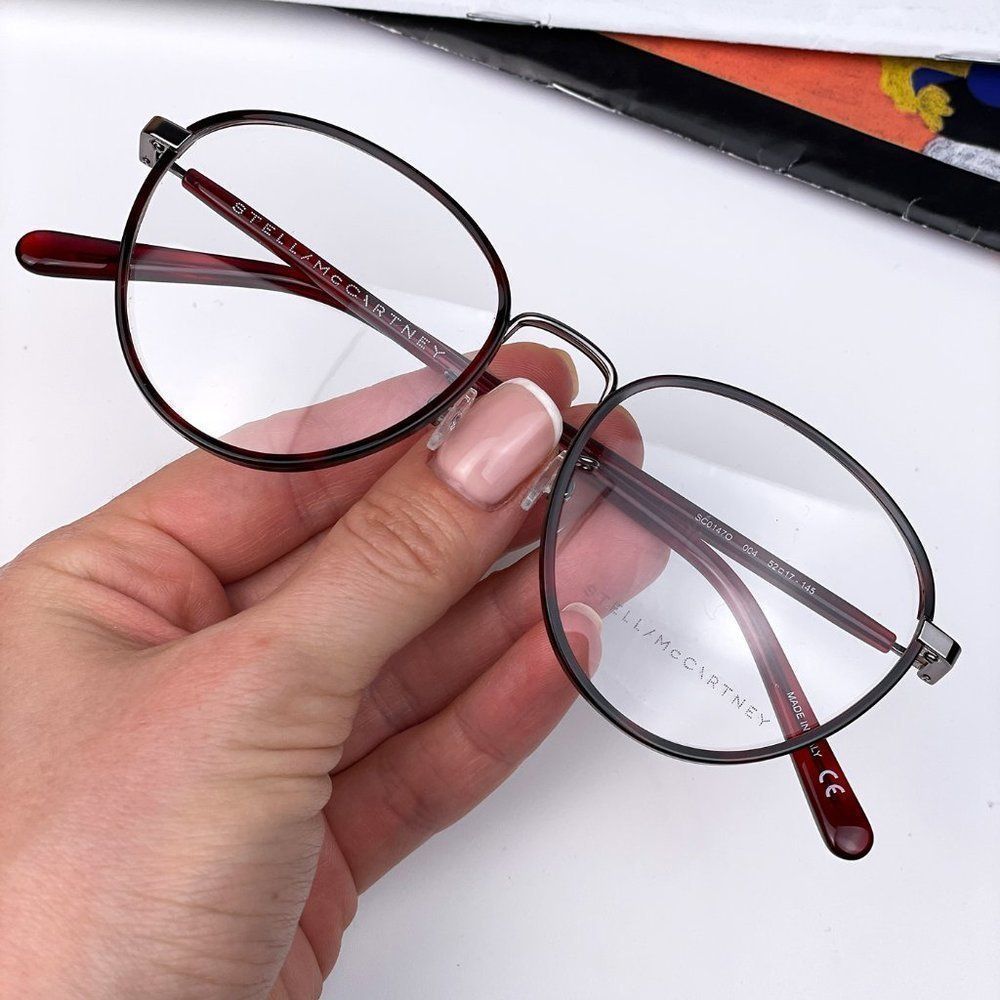 🔥 Stella McCartney SC0147O 004 Eyeglasses Ruthenium Round Metal Women